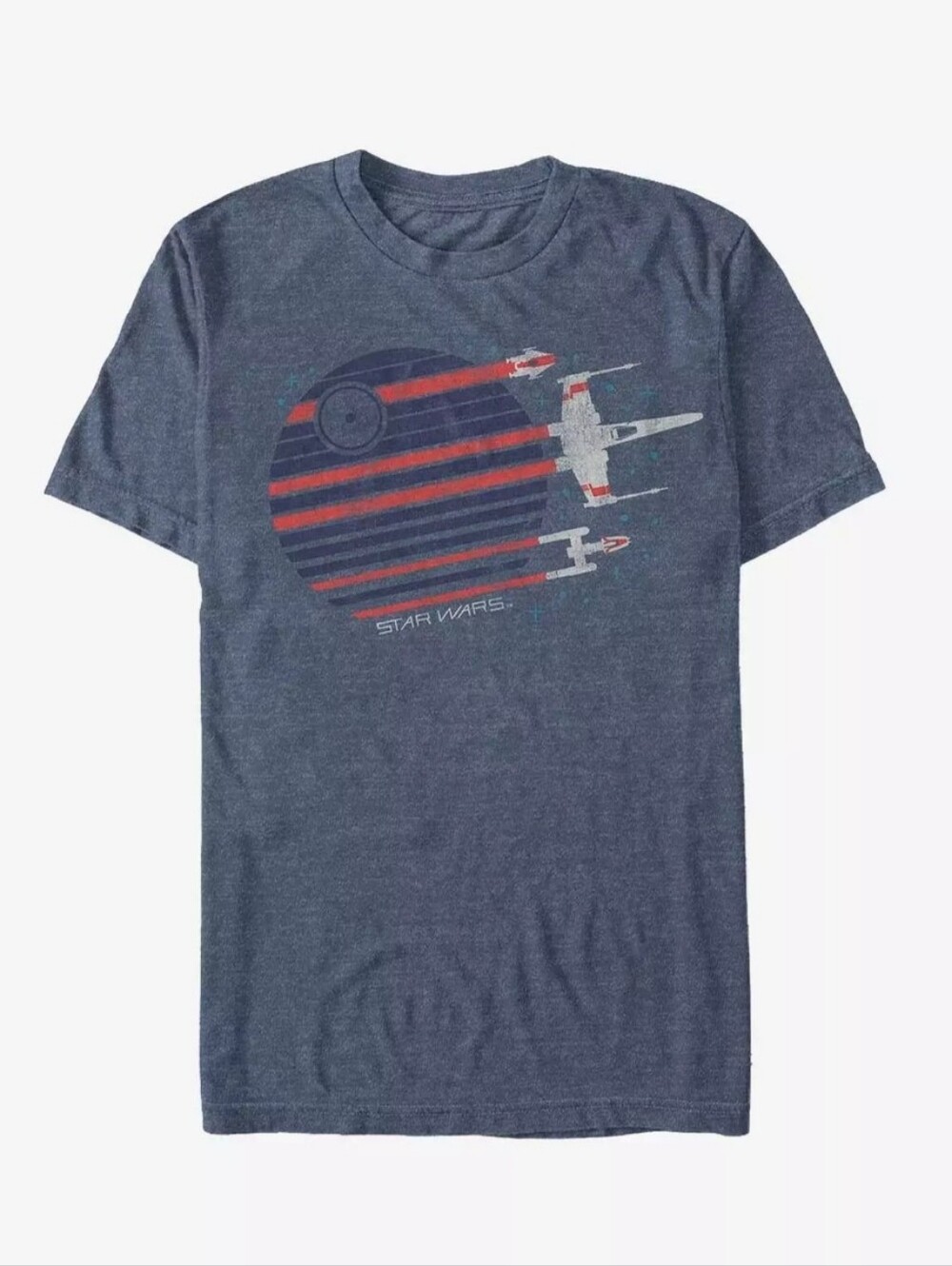 Star Wars Rebel Flyby TShirt Mens XL Heathered Blue Short Sleeve Crewneck